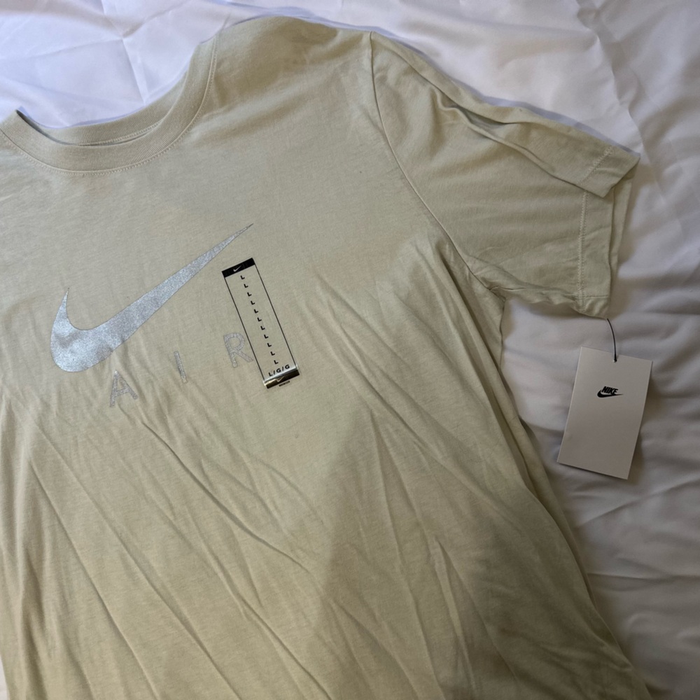 Nike Light Beige Tee with Metallic Logo